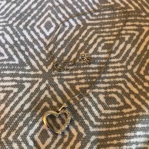 14k white gold Diamond heart pendant